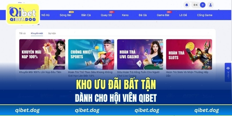 Kho ưu đãi bất tận dành cho hội viên QIBET